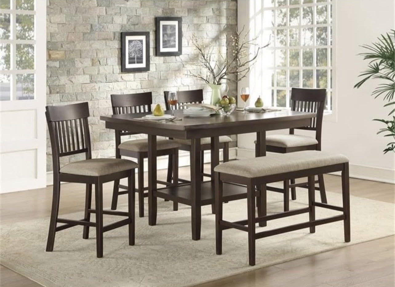 Lexicon Balin Counter Height Wood Bench in Brown