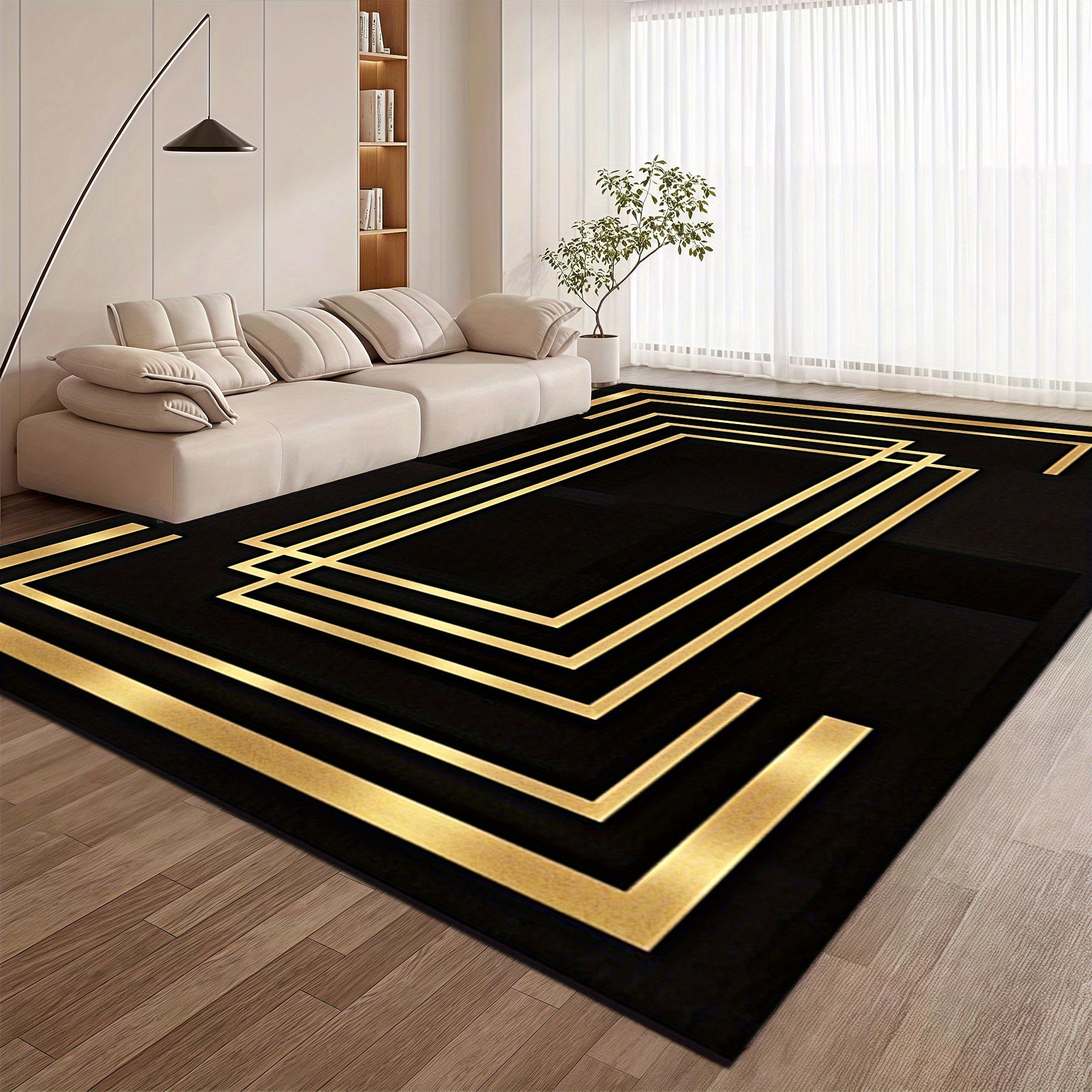 Luxurious Black Velvet Area Mat