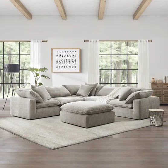 6-piece Fabric Modular Sectional, Taupe