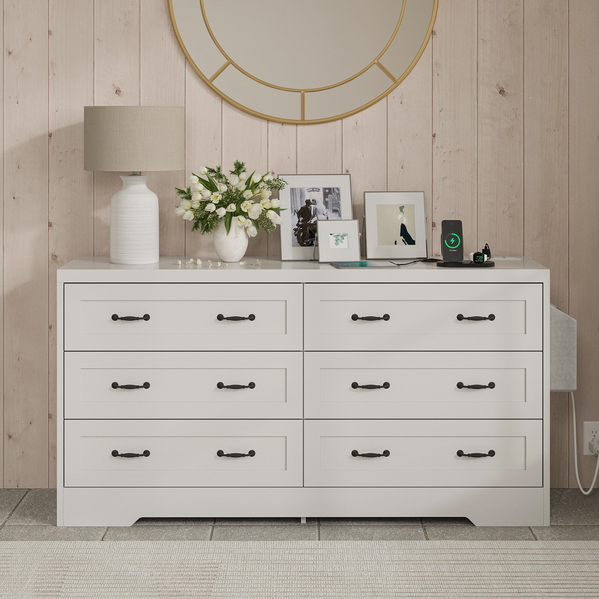 YITAHOME 4-Drawer Fabric Dresser – White