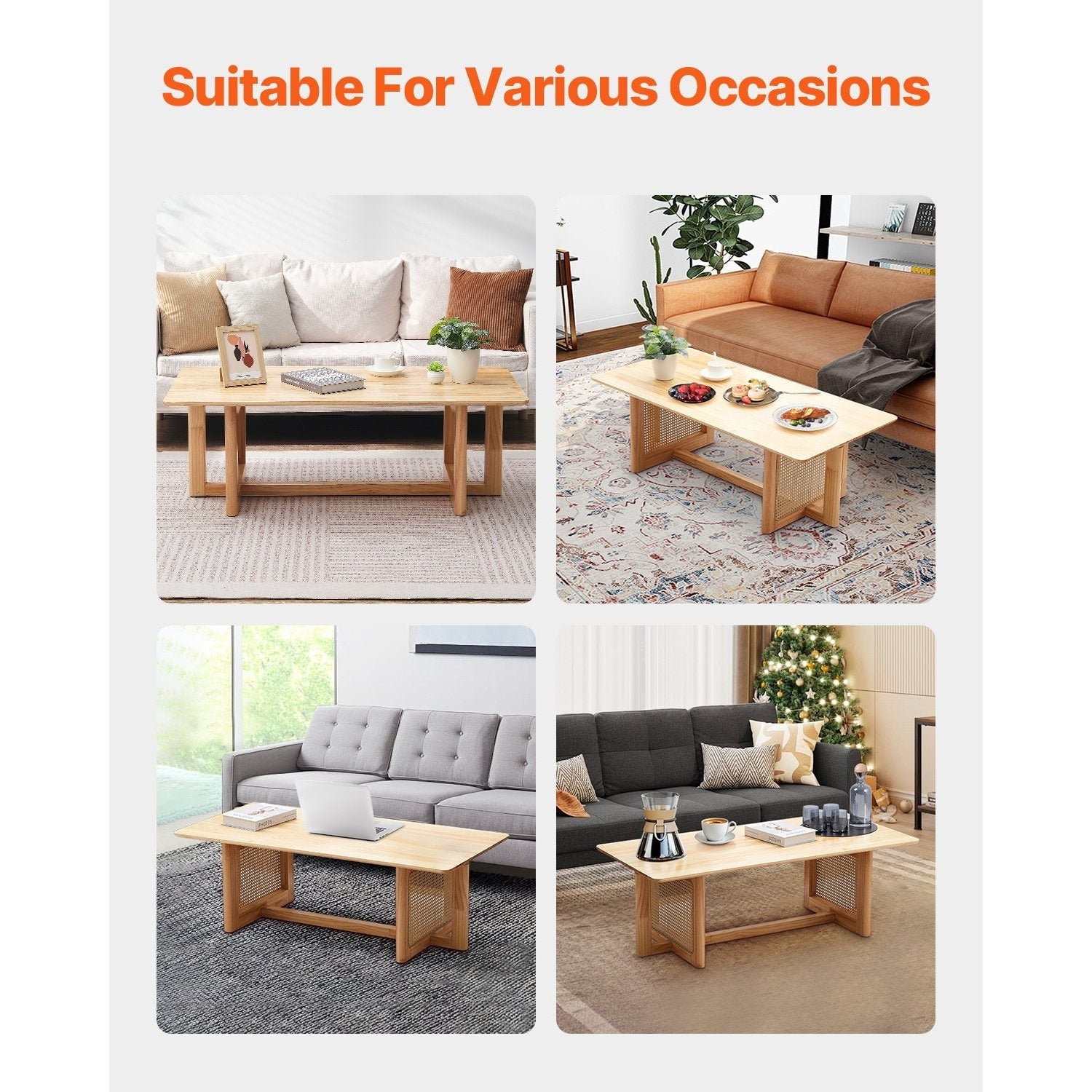 VEVOR Rattan Coffee Table