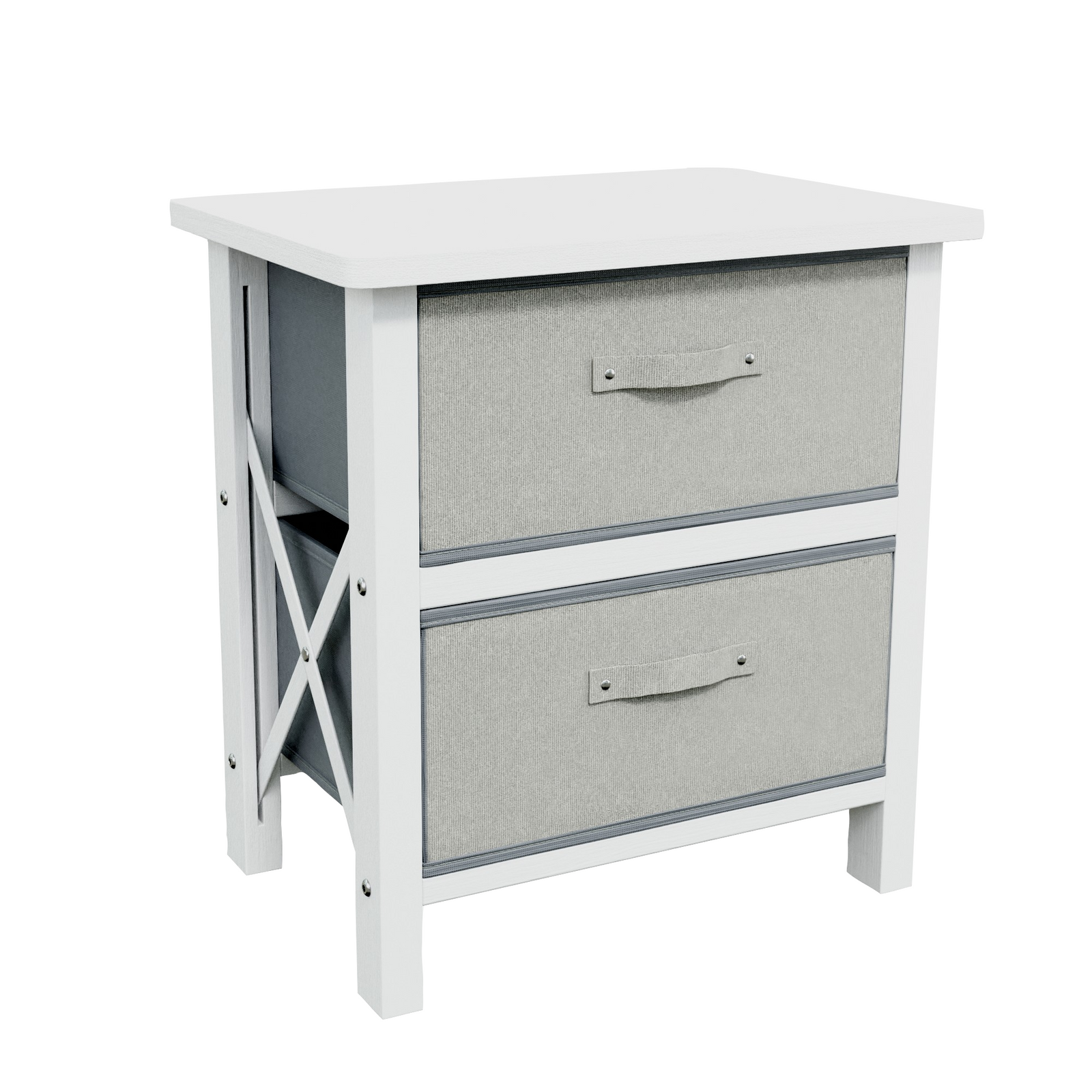 Whitmor 2-Drawer Fabric Nightstand – Small Storage Organizer