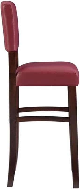 Linon Monaco 30", Dark Red Bar Stool