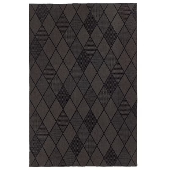 Laguna Indoor/Outdoor Area Rug, Morris Charcoal Pewter, 8'8” x 13'