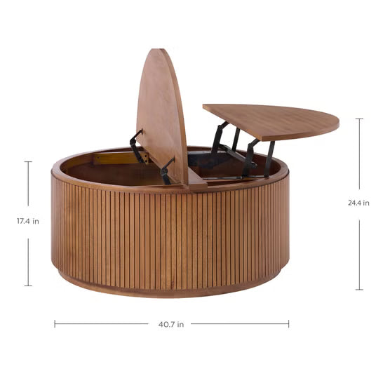 Point Cabrillo Round Storage Lift-Top Coffee Table