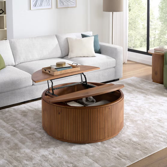 Point Cabrillo Round Storage Lift-Top Coffee Table