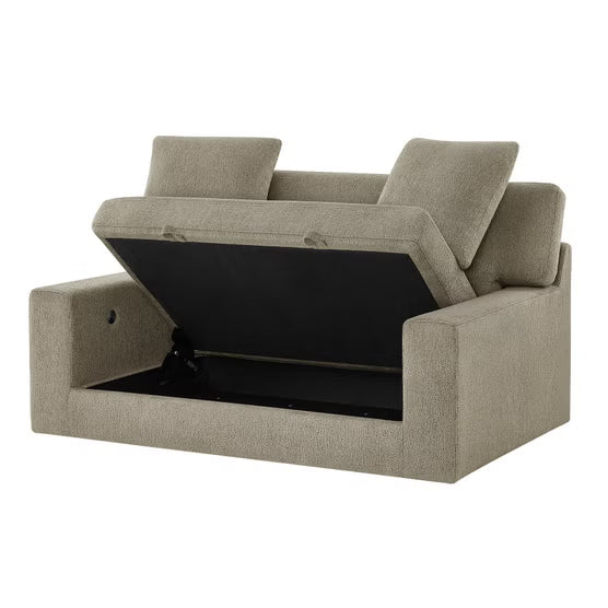 Thomasville Gilroy Fabric Oversized Storage Chair and Storage Ottoman