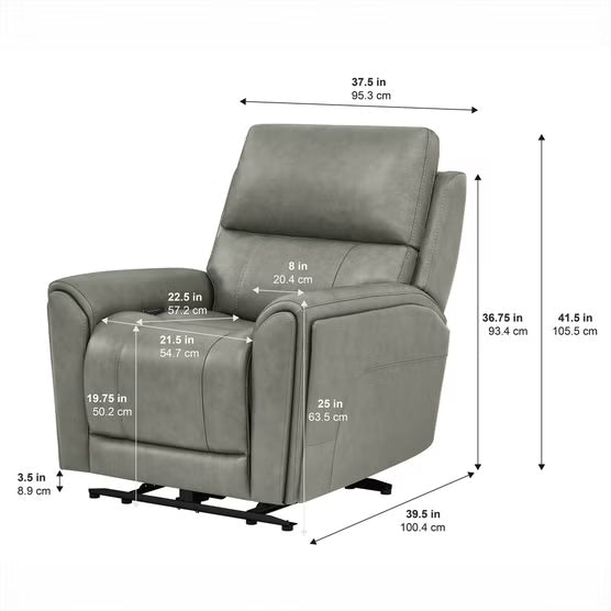 Barcalounger Hollis Leather Zero Gravity Power Recliner with Power Headrest