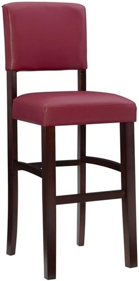 Linon Monaco 30", Dark Red Bar Stool