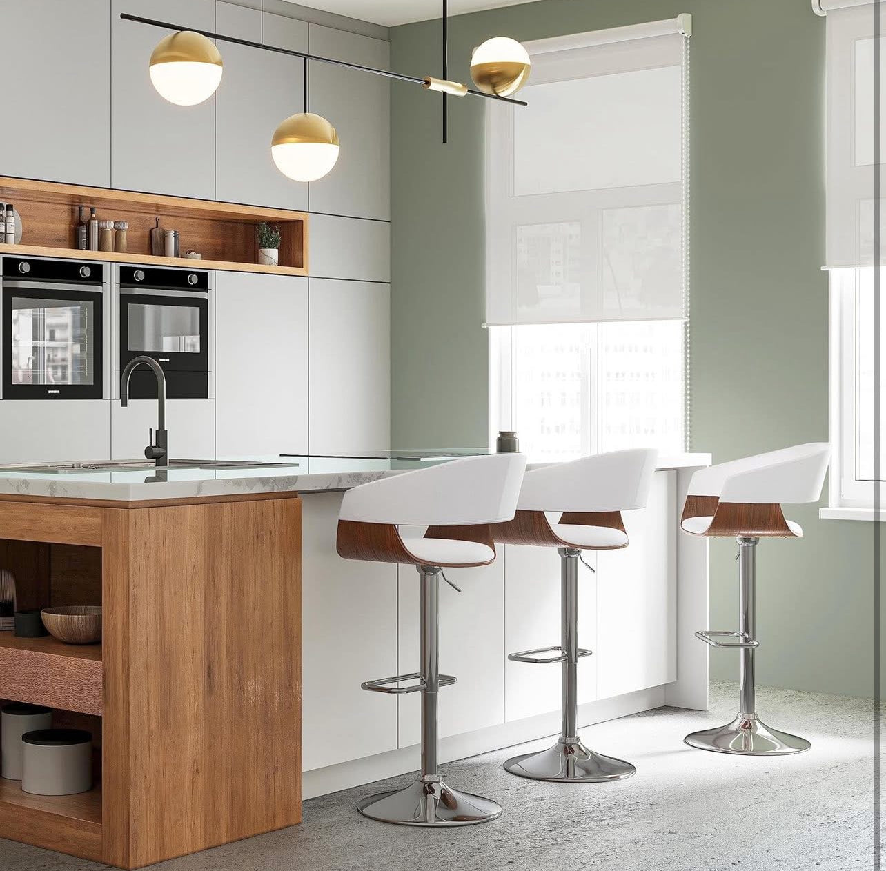 SIMPLIHOME Lowell Adjustable Swivel Bar Stool