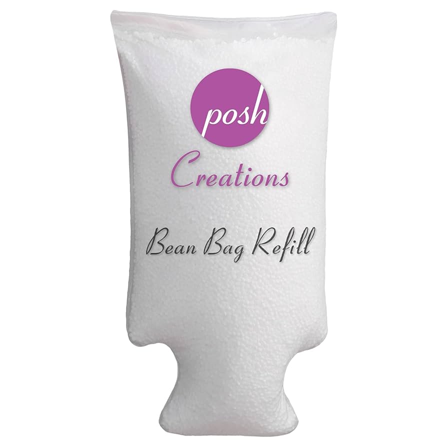 Posh Creations Foam Filling EPS Bean Bag Refill, 75 L, White with EZ-Pour Zipper Spout,
