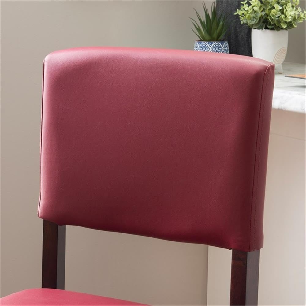 Linon Monaco 30", Dark Red Bar Stool