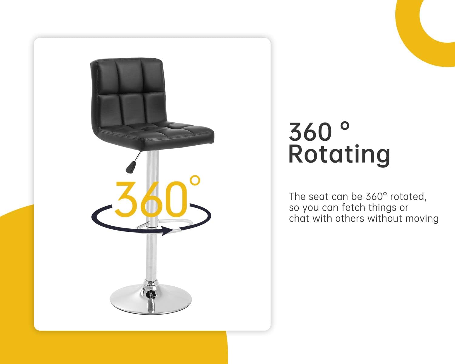 Barstools Set of 4 Modern PU Leather