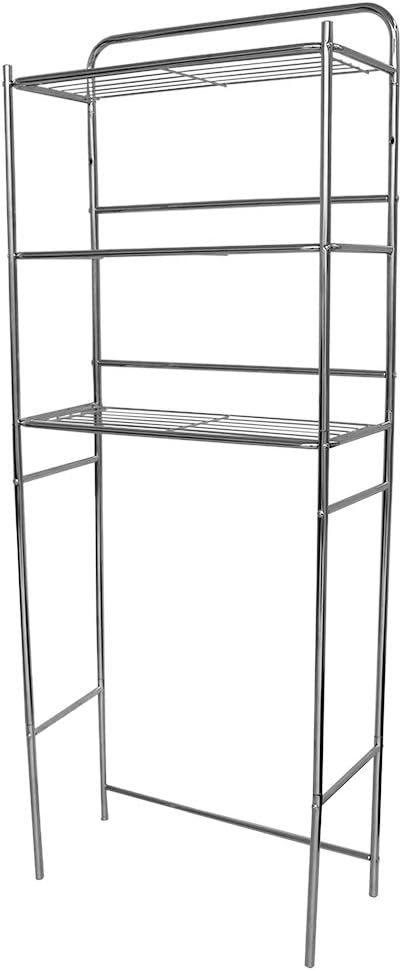 Home Basics 3 Tier Steel Space Saver Over The Toilet Bathroom Shelf