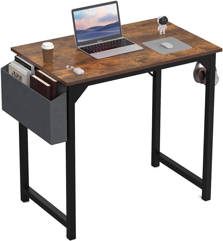 DUMOS 32" Small Office Computer Desk – Modern Wood Brown