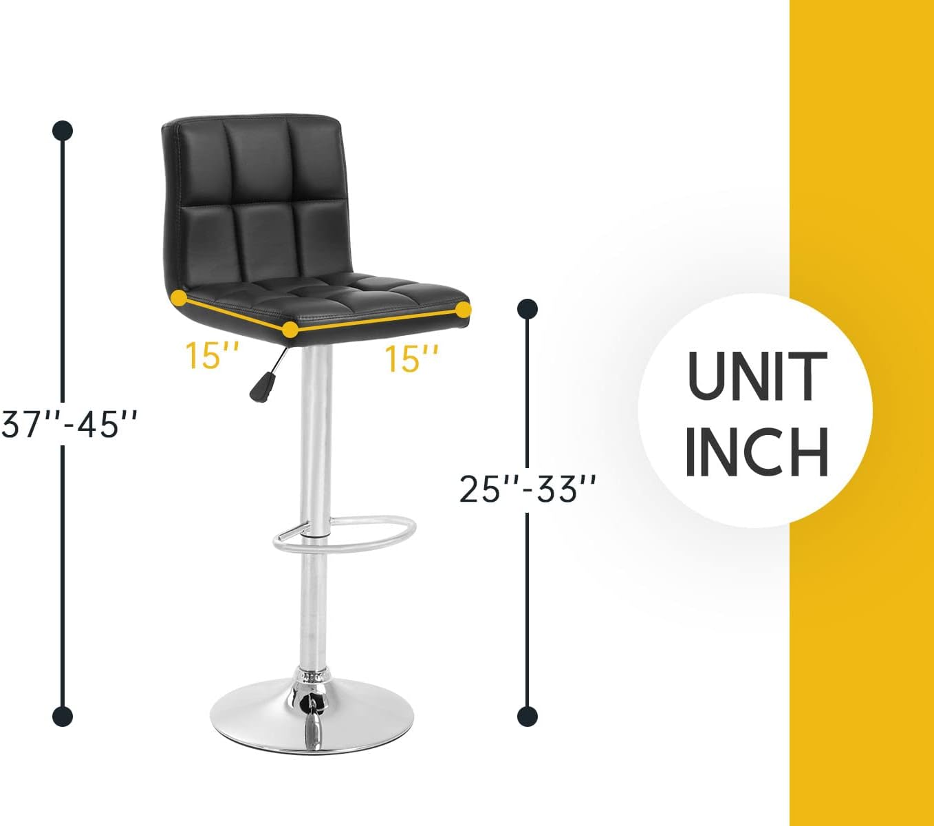 Barstools Set of 4 Modern PU Leather