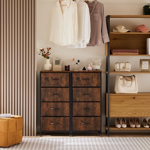 Sweet crispy 4-Drawer Fabric Dresser – Brown