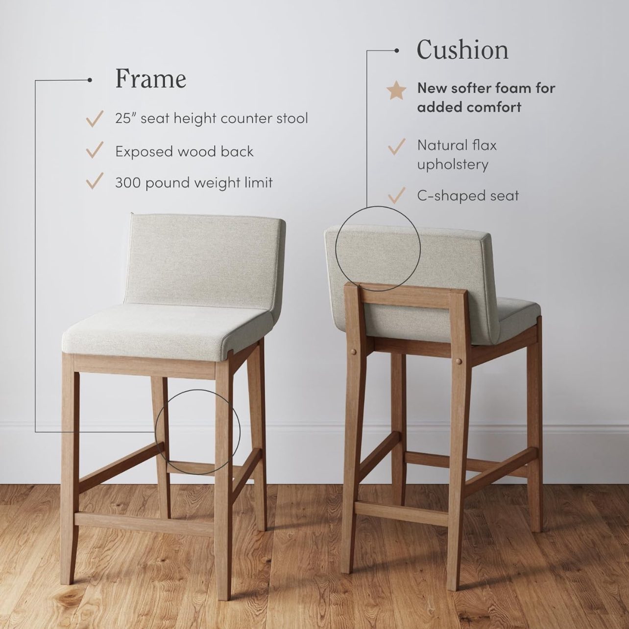 Nathan James Gracie Modern Counter Height Bar Stool