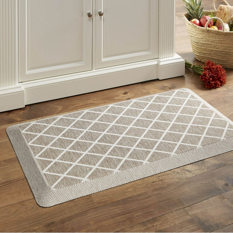 Martha Stewart Miles 19.6'' x 39'' Beige Anti-Fatigue Kitchen Mat