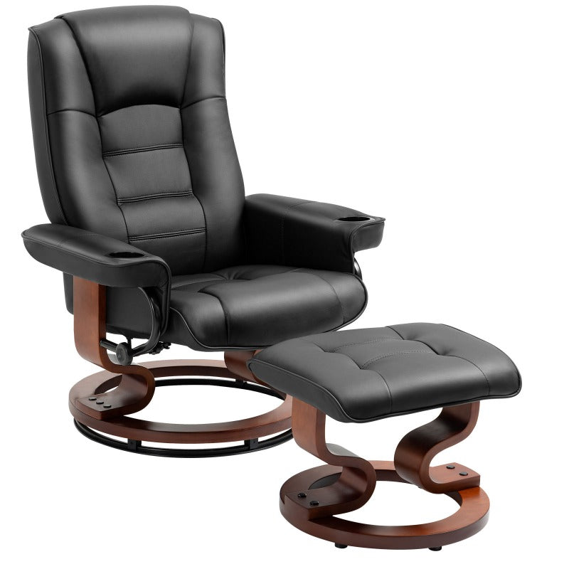 Heated Massage Recliner Chair with Ottoman – 360° Swivel