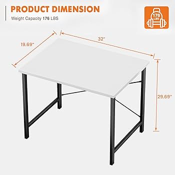 Sweetcrispy 32'' Small Computer Desk – White Wood