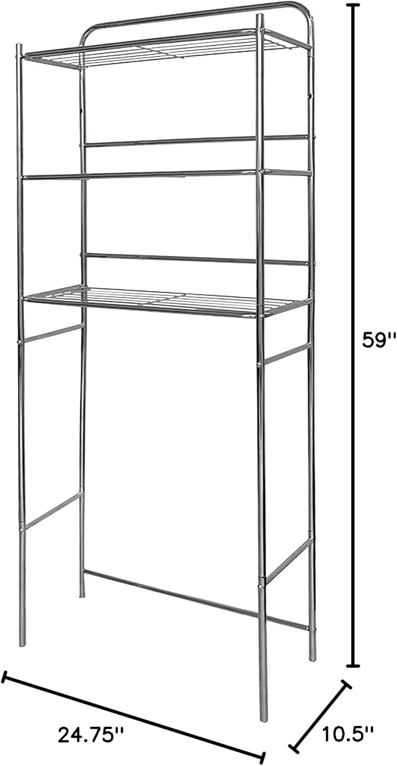 Home Basics 3 Tier Steel Space Saver Over The Toilet Bathroom Shelf