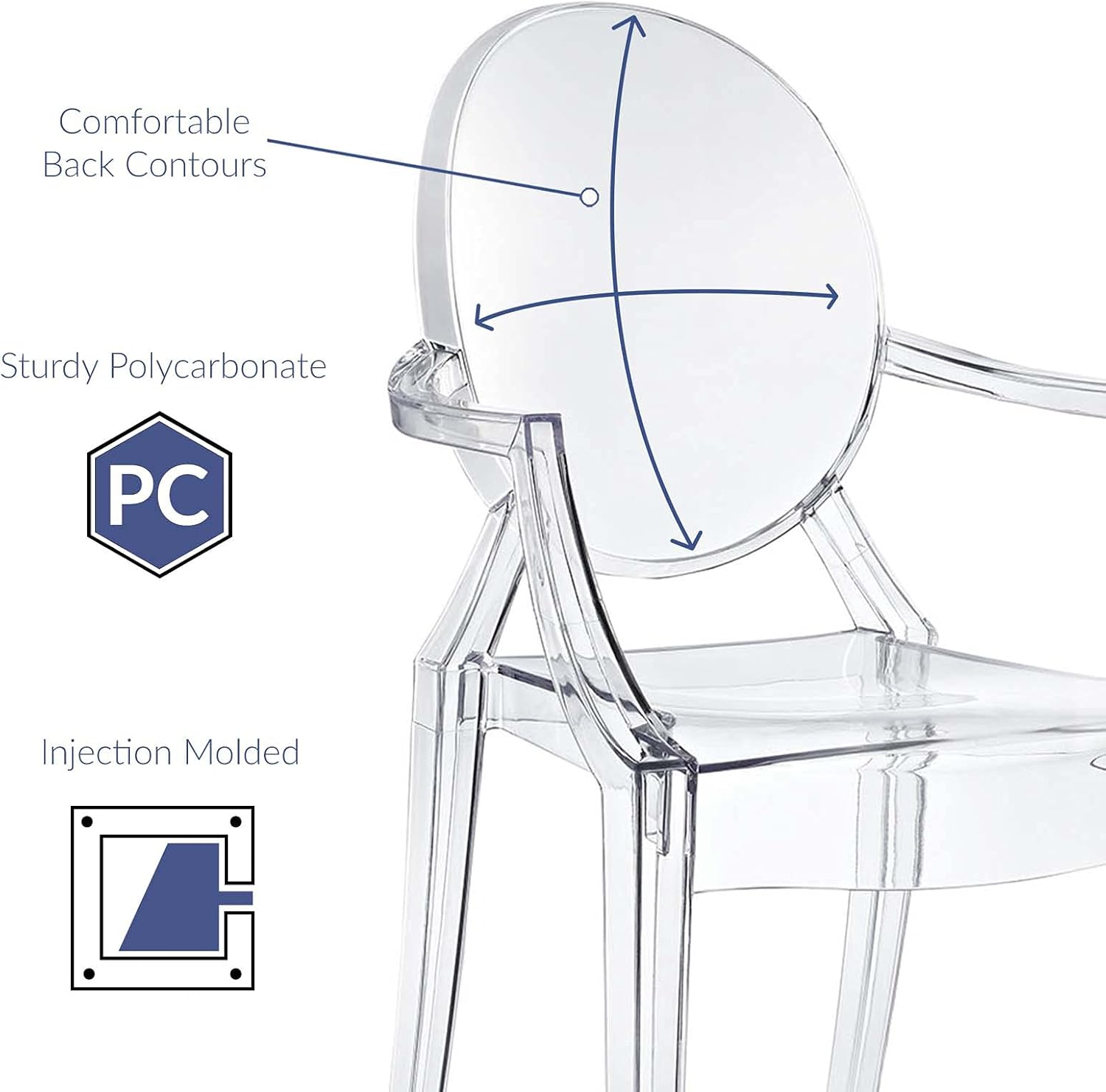 Modway Casper Modern Acrylic Dining Room Arm Chair