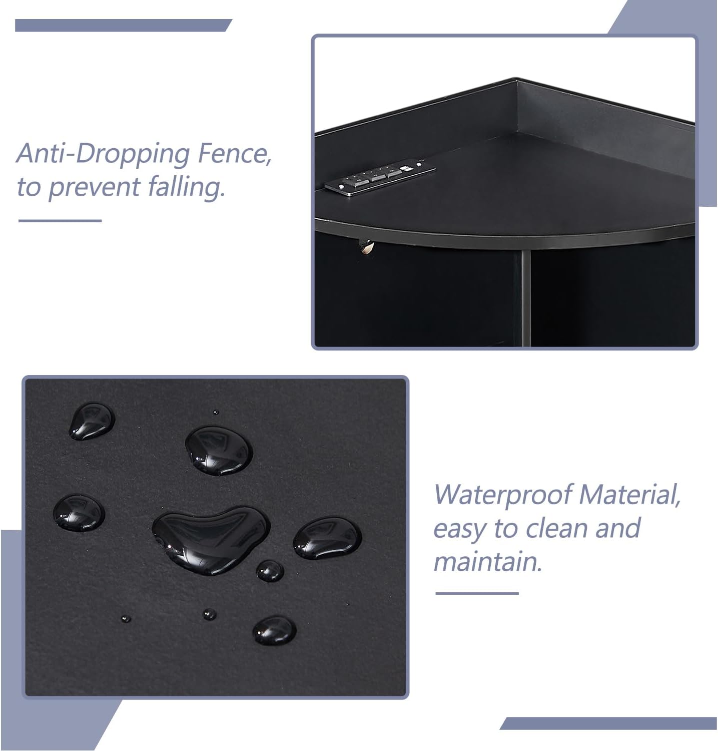 VECELO Corner Cube Shelf with USB Ports &amp; Outlets