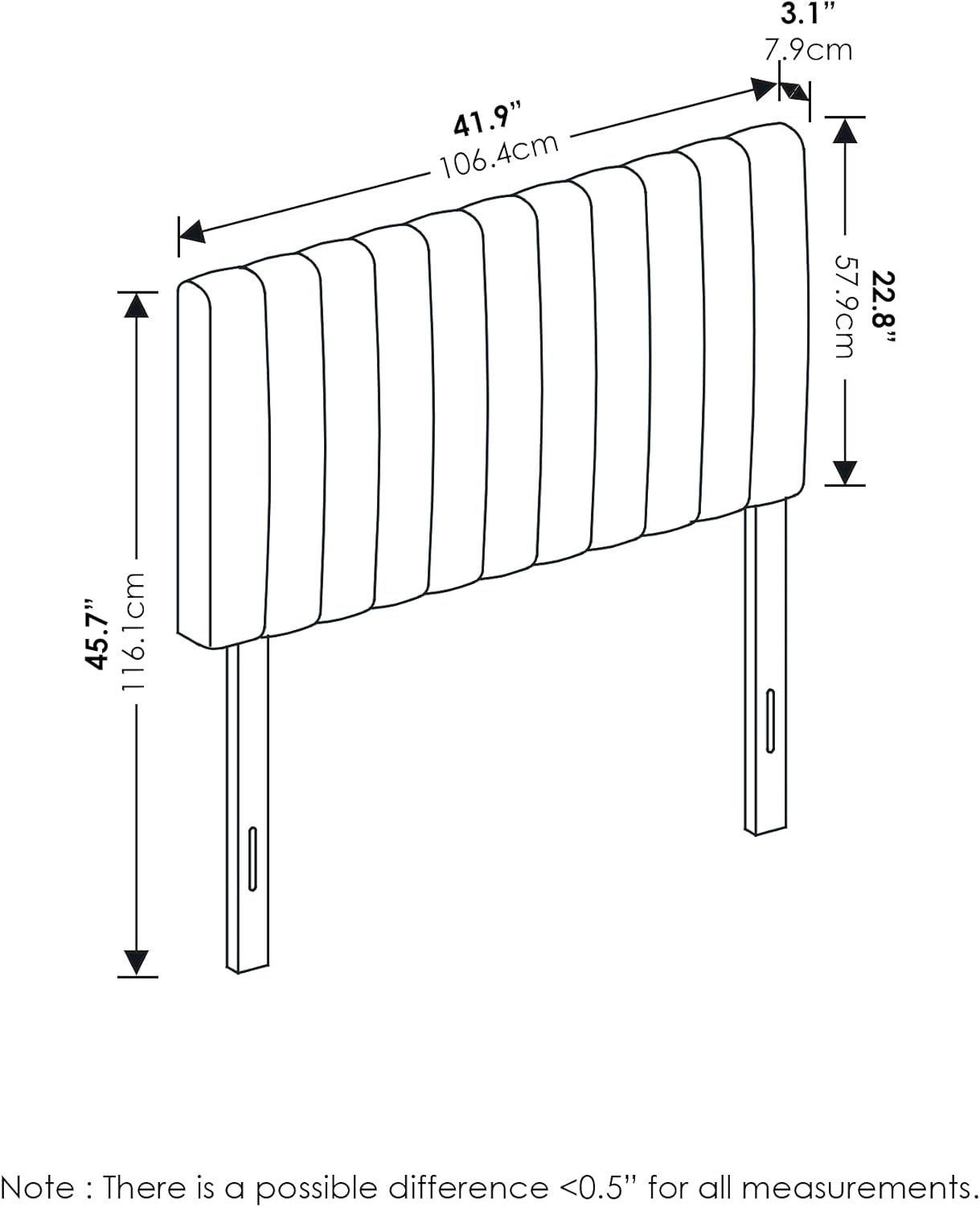 Furinno Roanne Upholstered Headboard