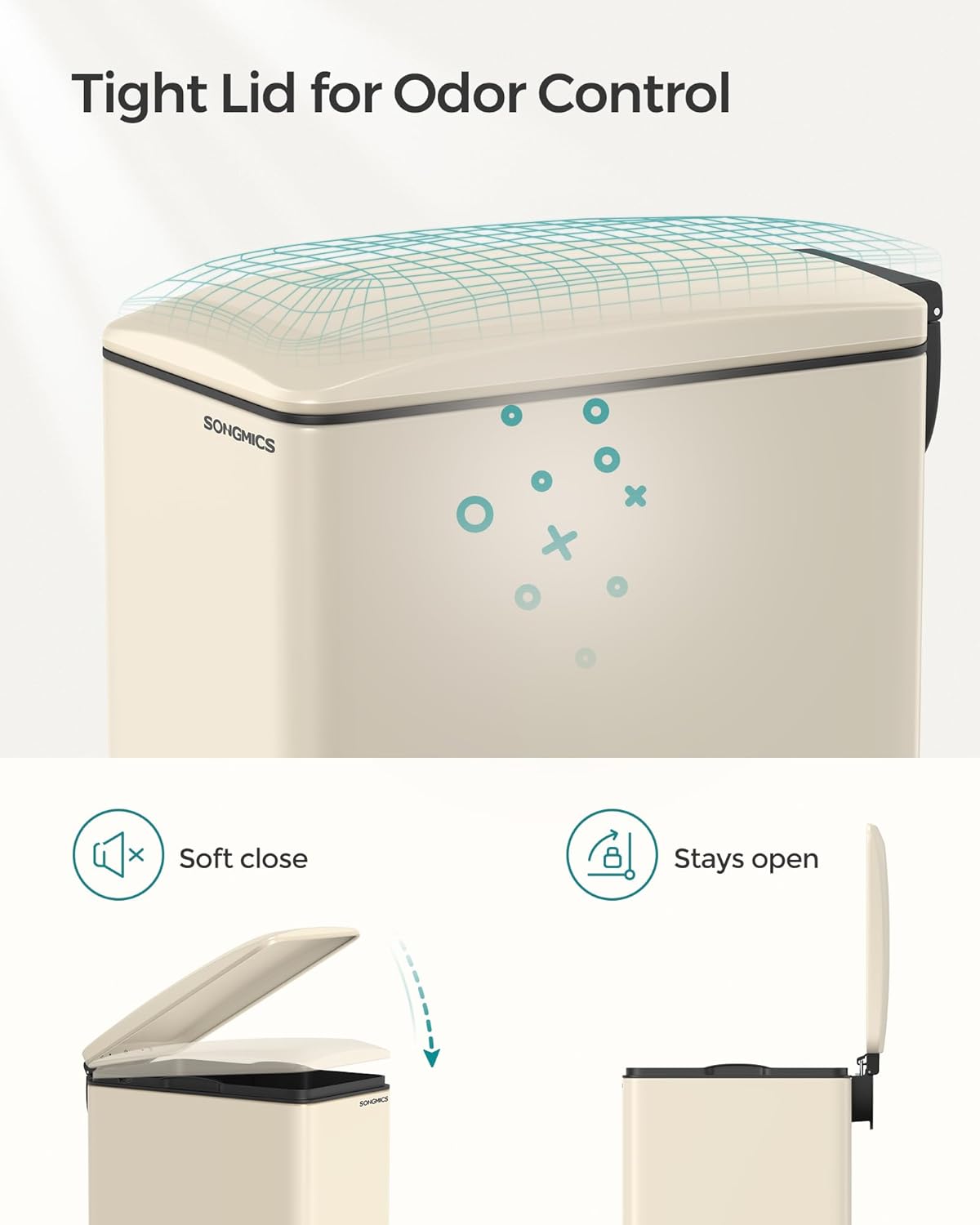 SONGMICS Slim Trash Can