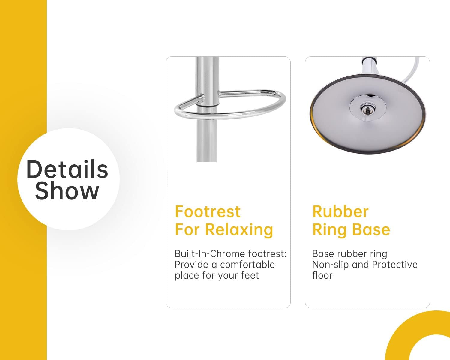 Barstools Set of 4 Modern PU Leather