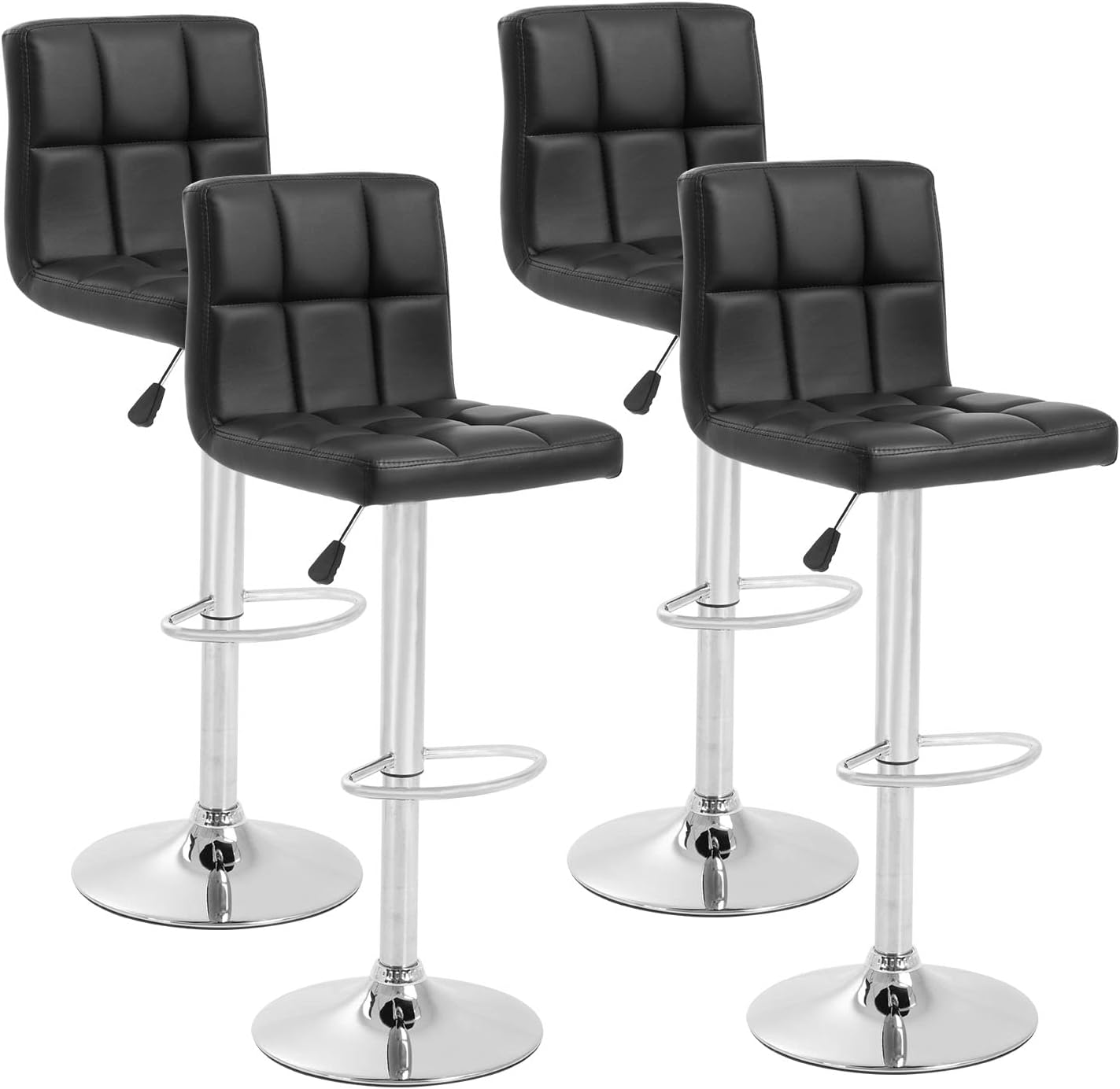 Barstools Set of 4 Modern PU Leather