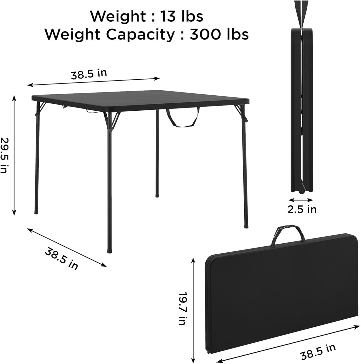 CoscoProducts Fold-in-Half Card Table