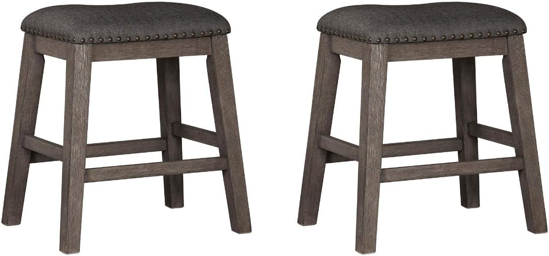 Ashley Caitbrook Rustic 24.63" Counter Height Upholstered Barstool
