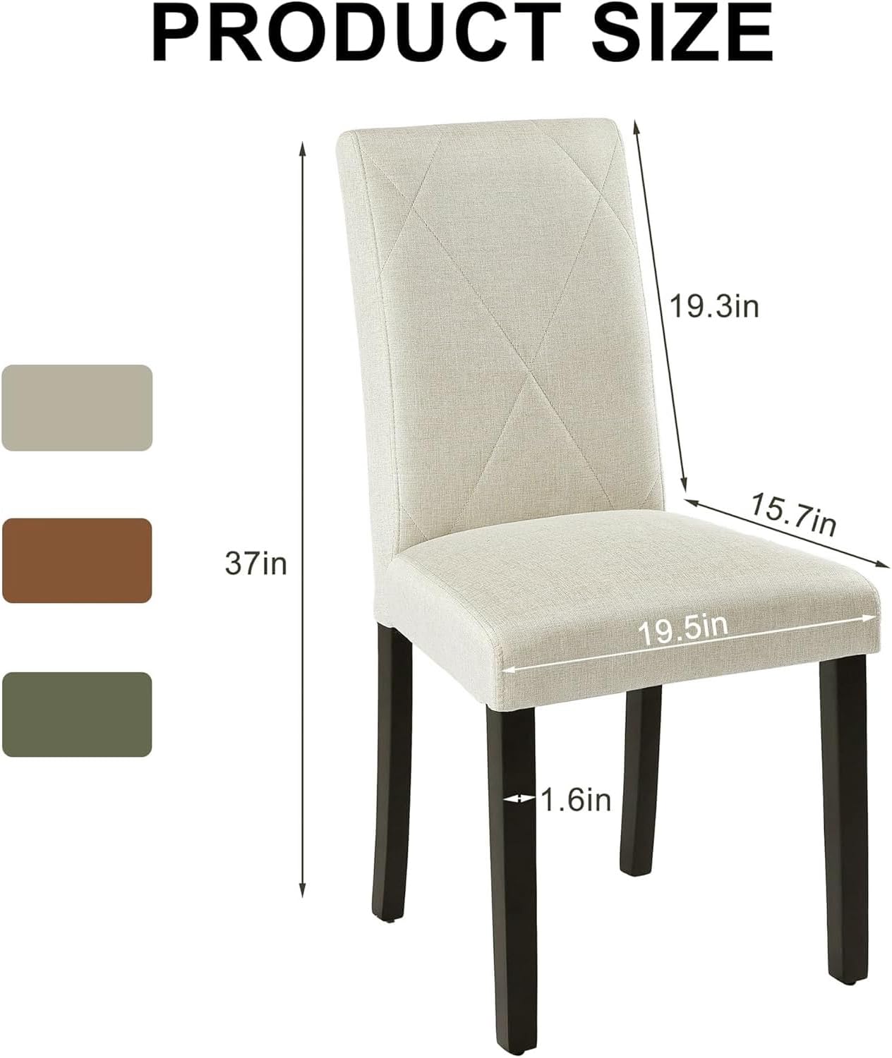VECELO Upholstered Dining Chairs Set of 2
