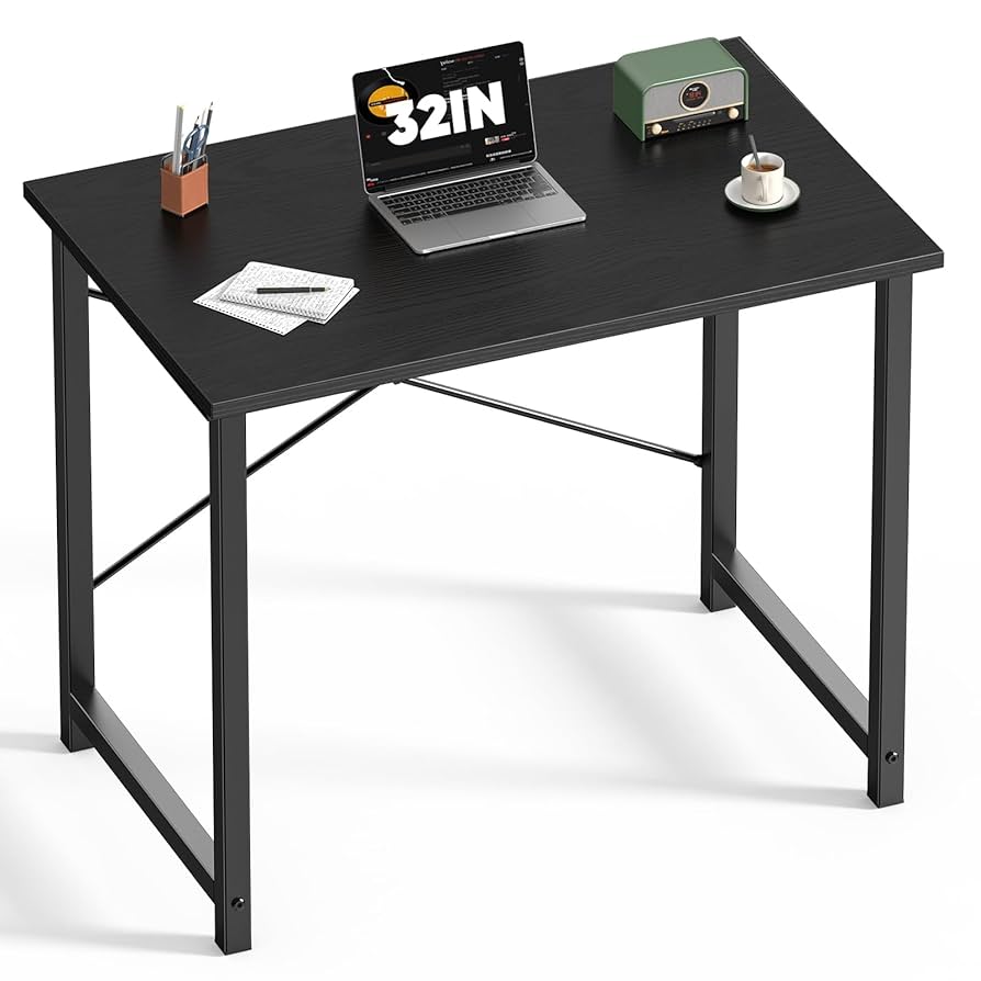 DUMOS 32'' Small Office Desk – Black Wood