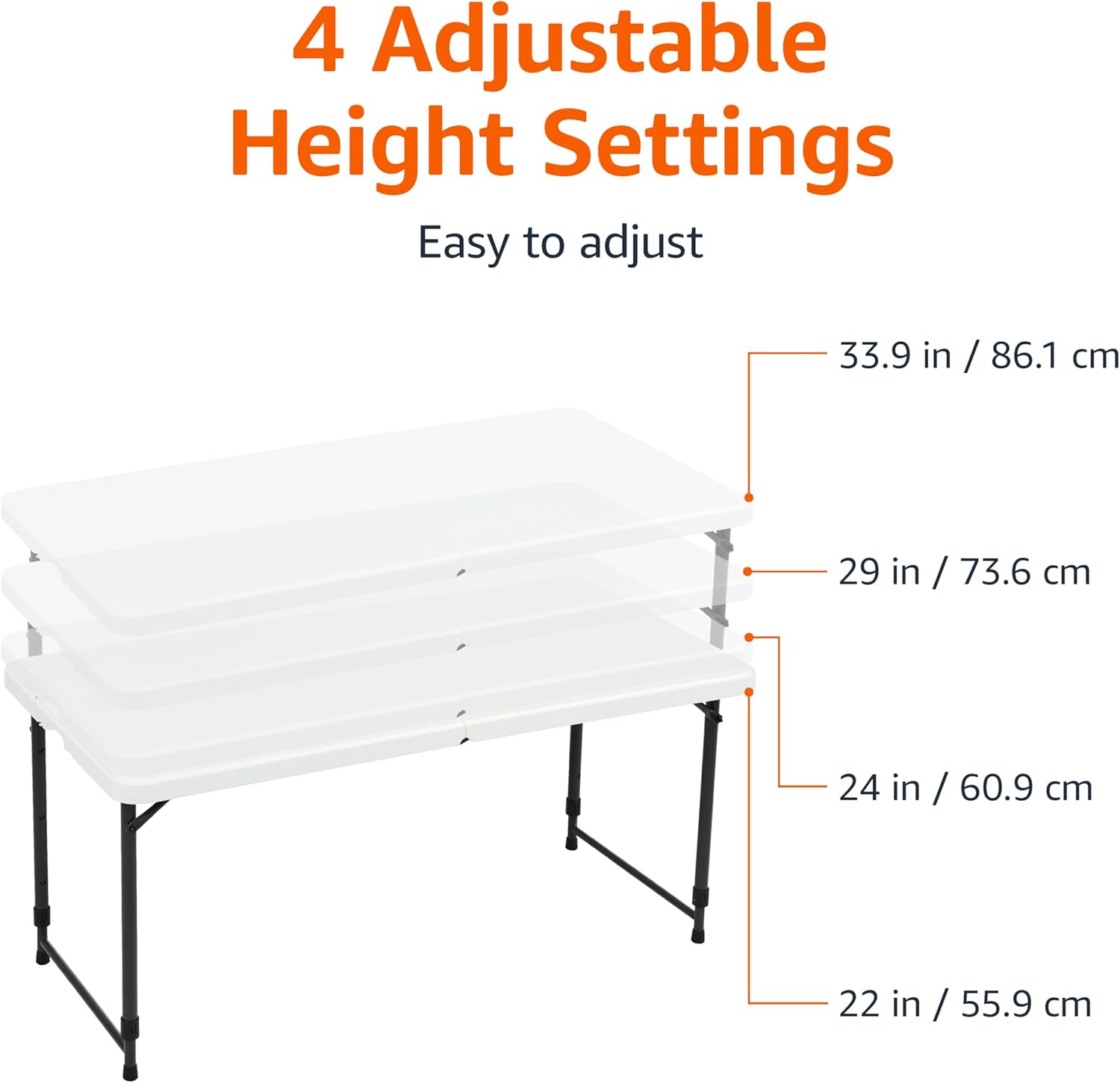 Amazon Basics 4 Foot Rectangular Folding Dining Table