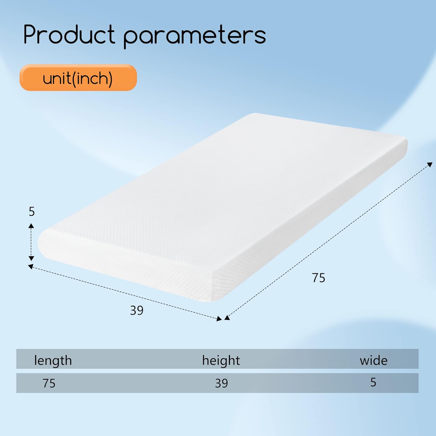 BestMassage Twin Size Mattress 5 Inch Gel Memory Foam Mattress