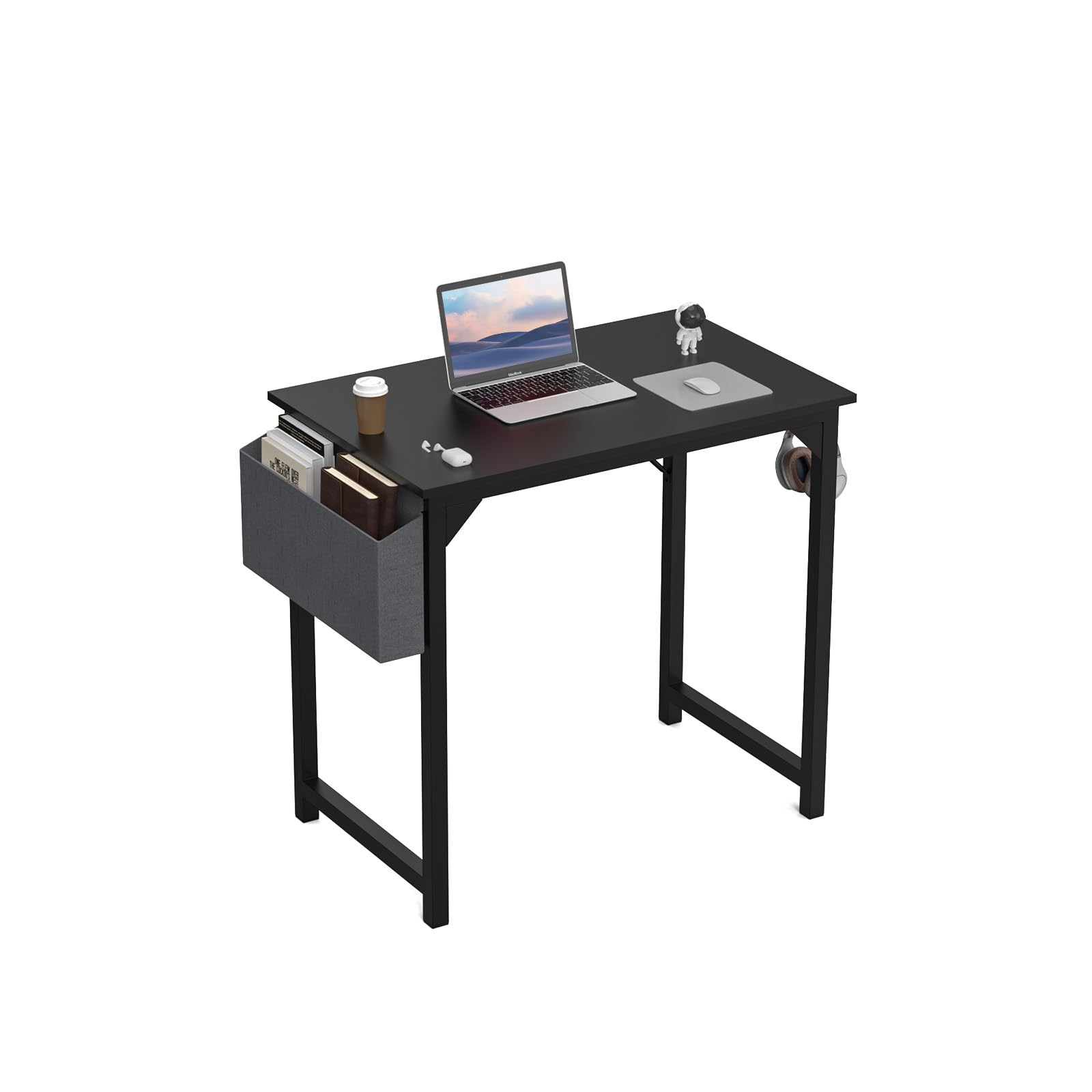 DUMOS 32'' Small Office Desk – Black Wood
