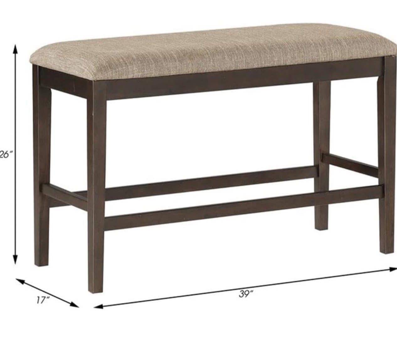 Lexicon Balin Counter Height Wood Bench in Brown