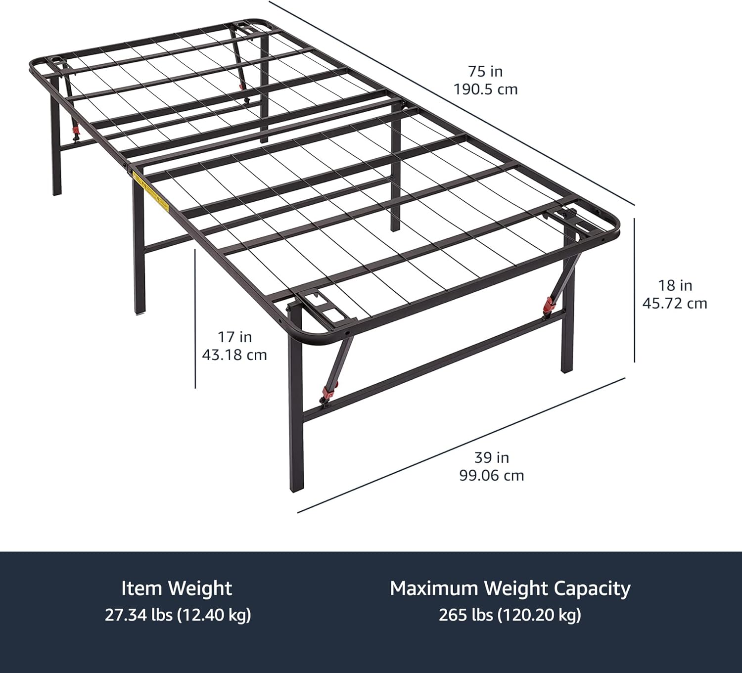 Amazon Basics Twin Size Bed Frame with Storage