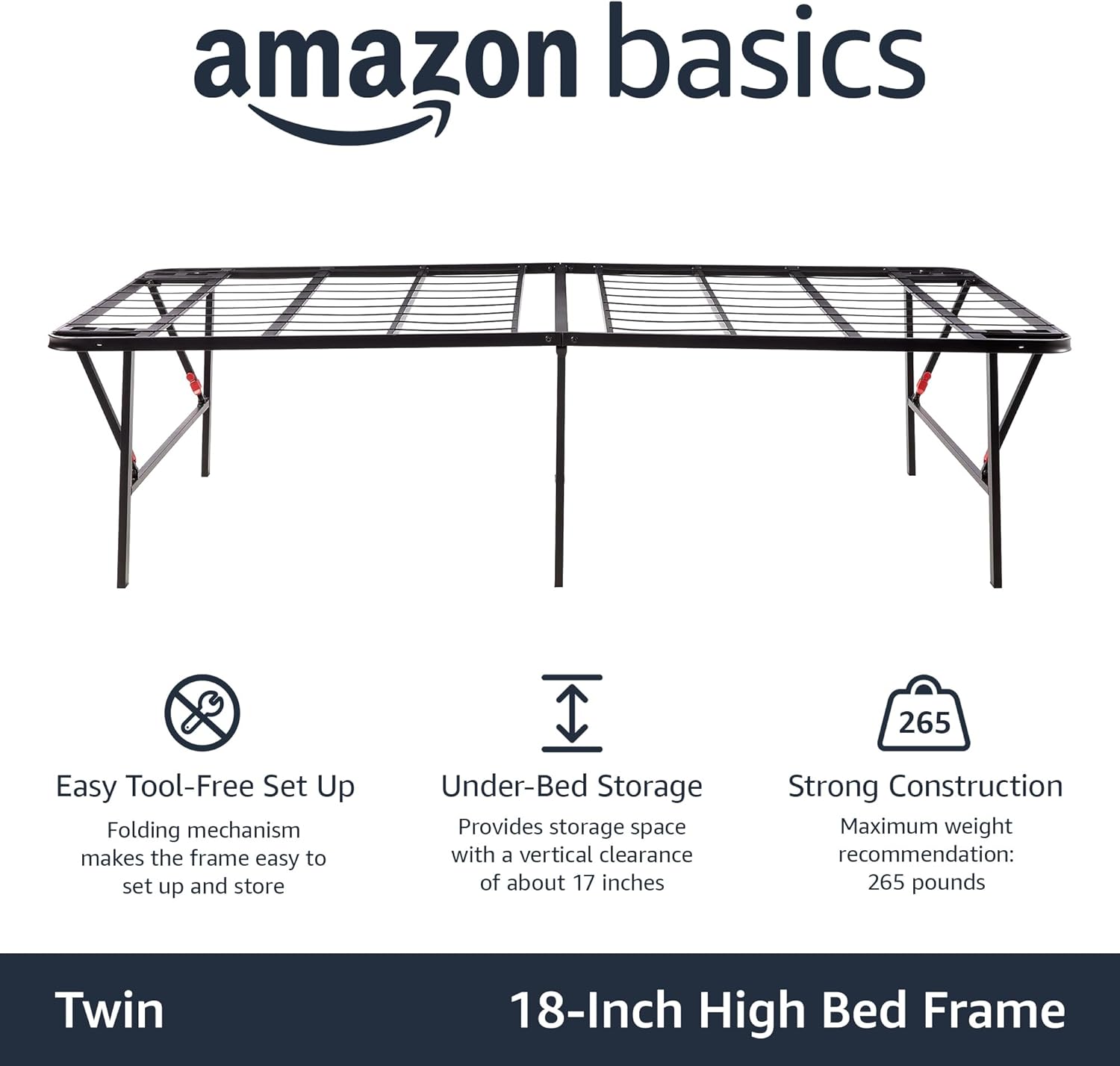 Amazon Basics Twin Size Bed Frame with Storage