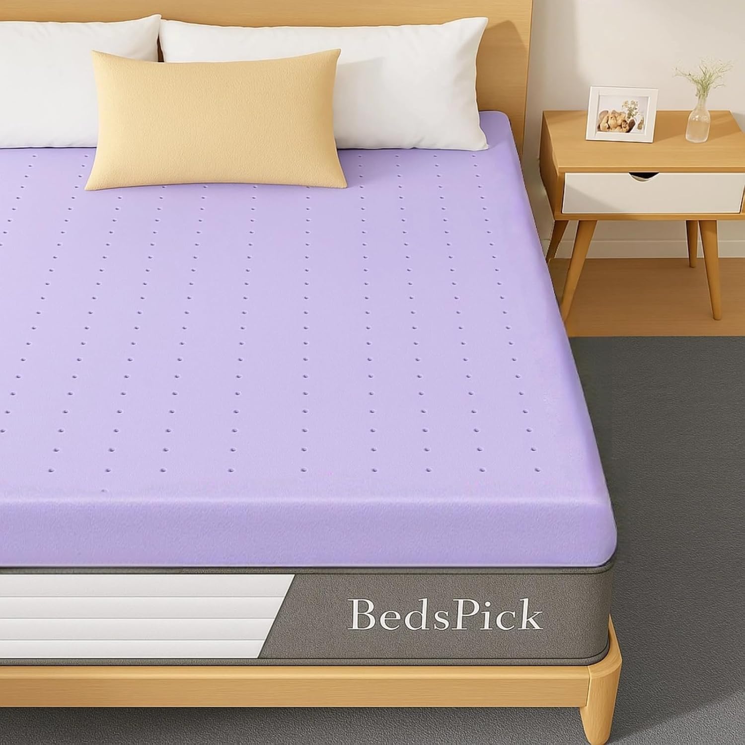 BedsPick 2 Inch Mattress Topper Twin XL Memory Foam