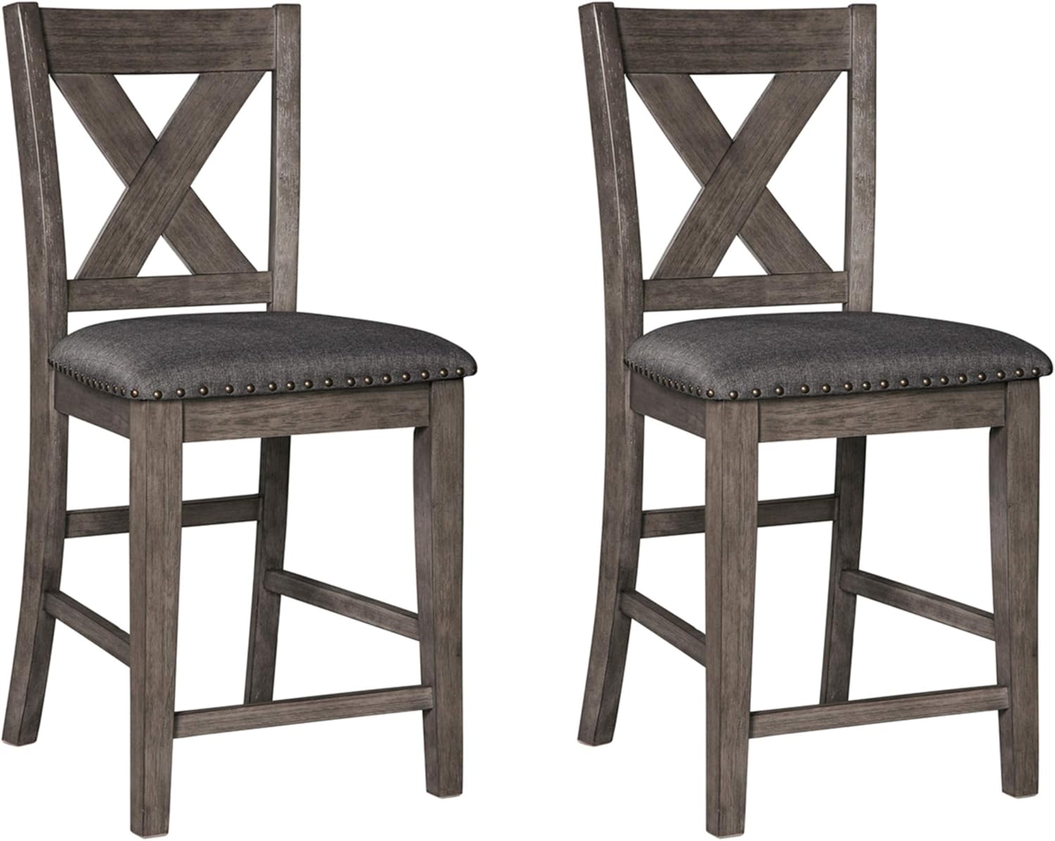 Ashley Caitbrook Rustic 24.63" Counter Height Upholstered Barstool
