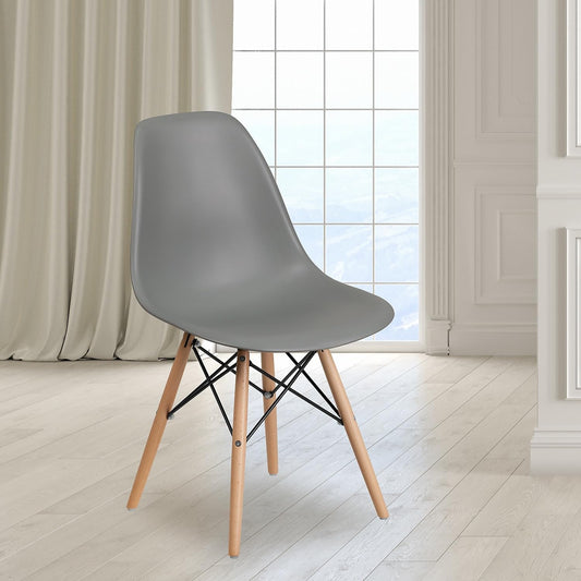 lash Furniture 2 Pack Elon Series Moss Gray Plastic Chair
