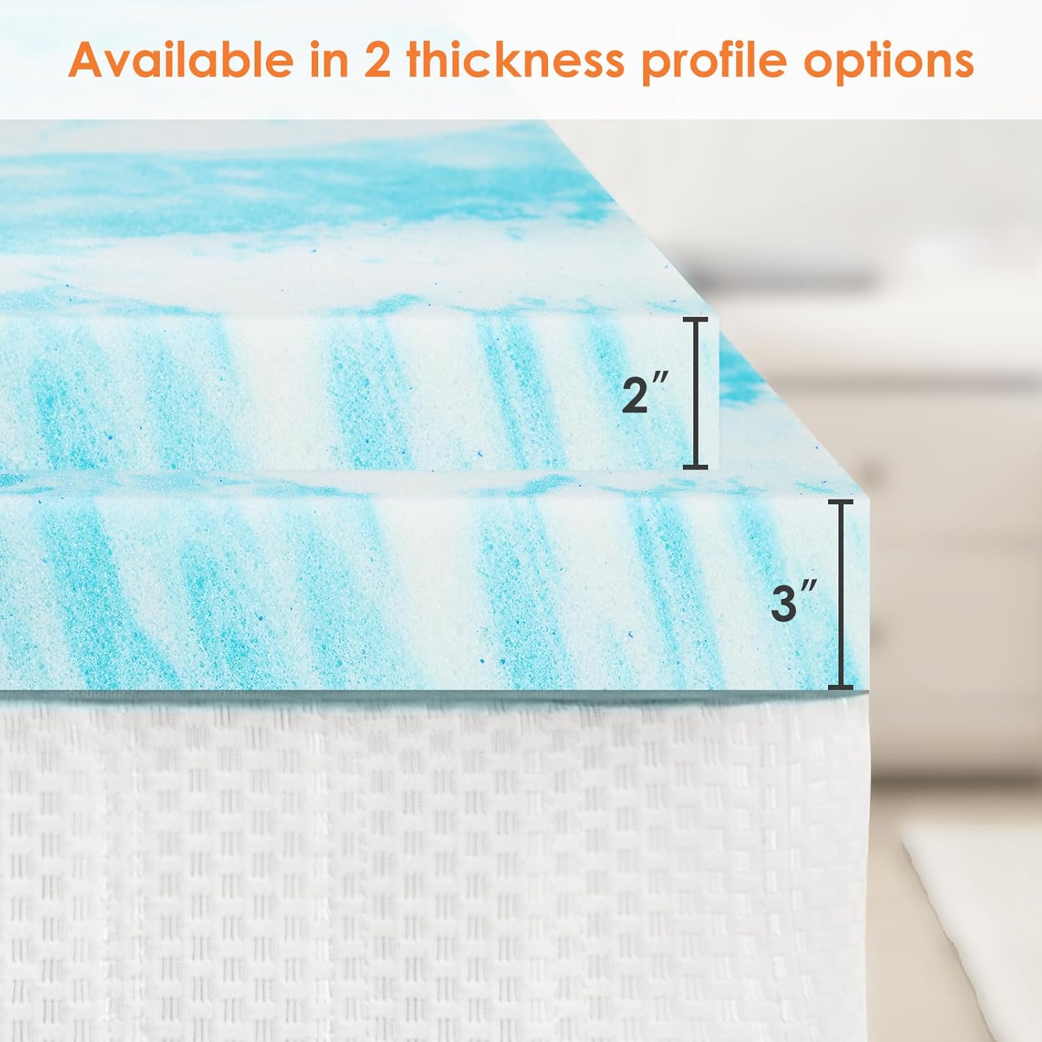 Sweetcrispy Mattress Topper King 3 Inch Thick Memory Foam Gel