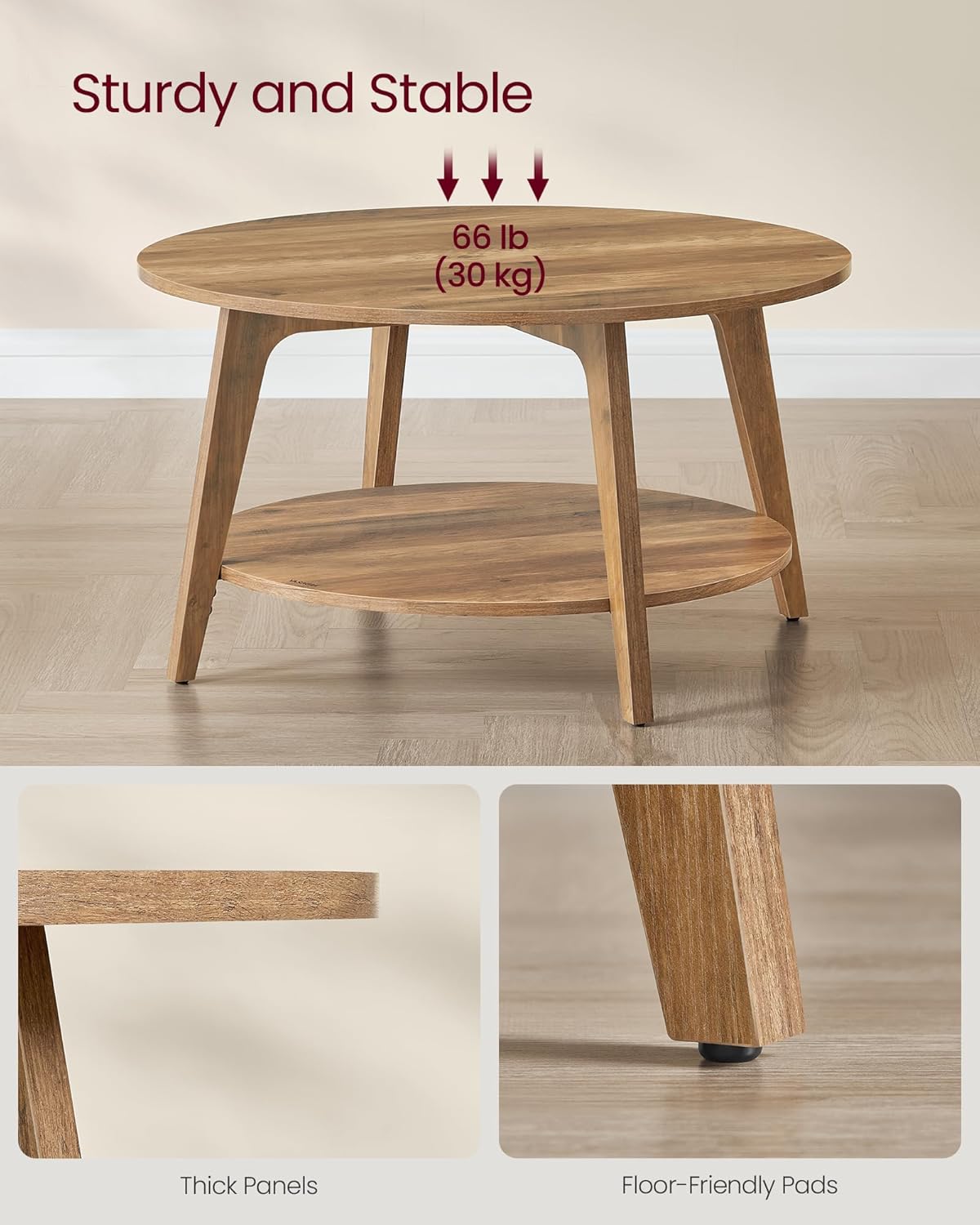 VASAGLE Round Coffee Table