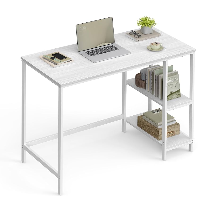 VASAGLE Computer Desk 39.4'' – Maple & Cloud White