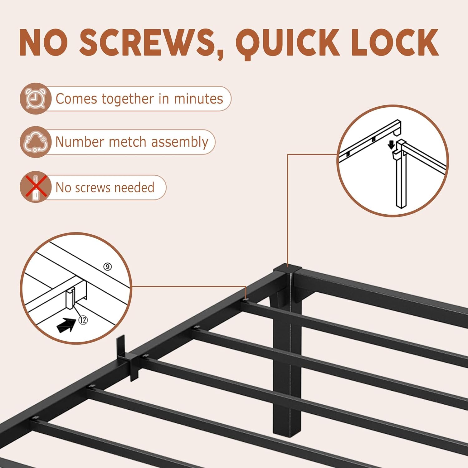 GarveeHome 14 Inch King Bed Frame