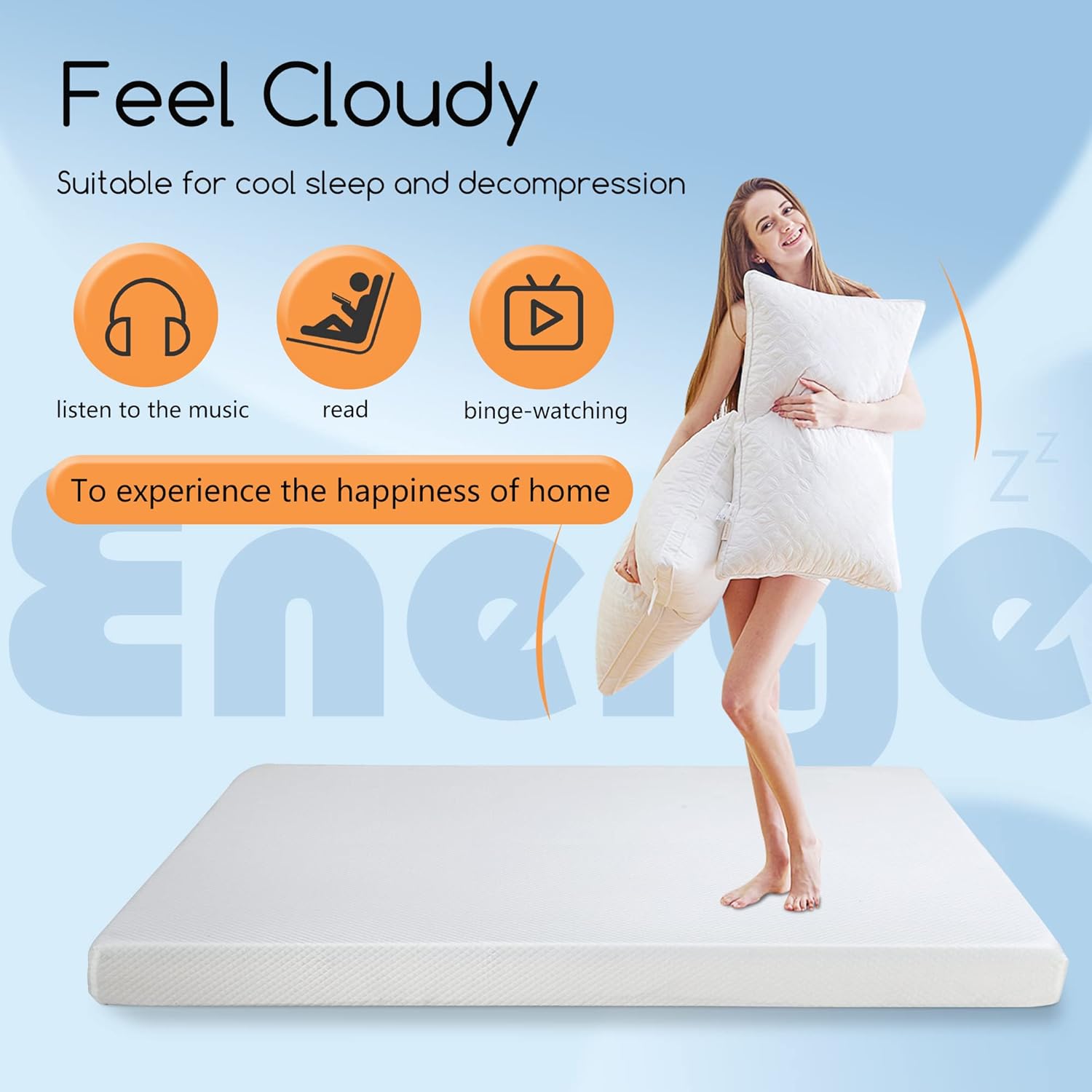 BestMassage Twin Size Mattress 5 Inch Gel Memory Foam Mattress